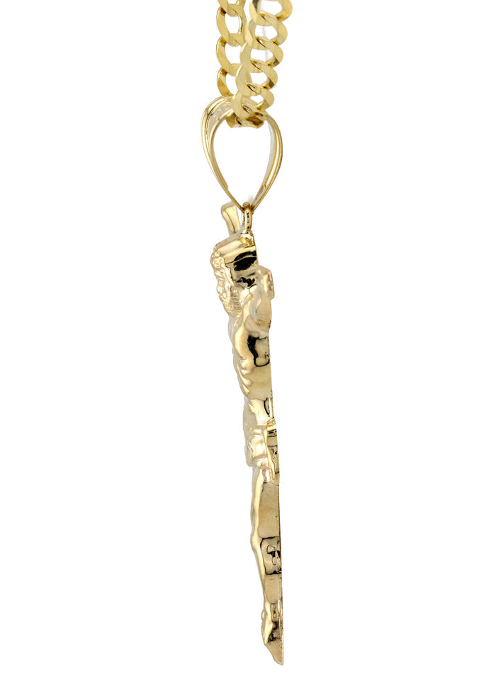 10K Yellow Gold Cross Necklace | Small 5 Grams - Large 12 Grams