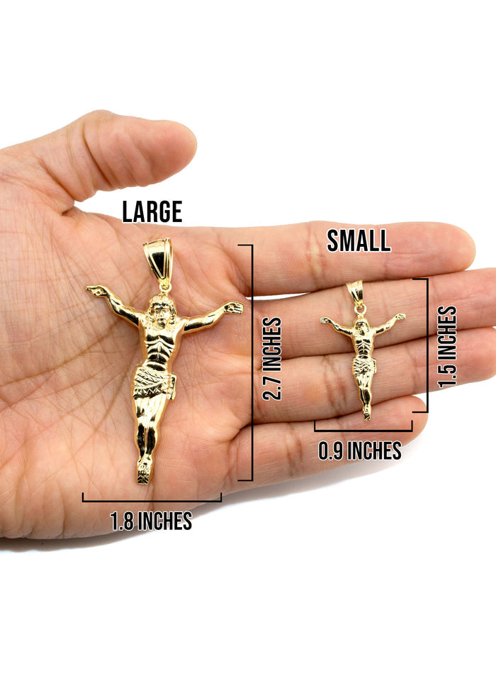 10K Yellow Gold Cross Necklace | Small 5 Grams - Large 12 Grams