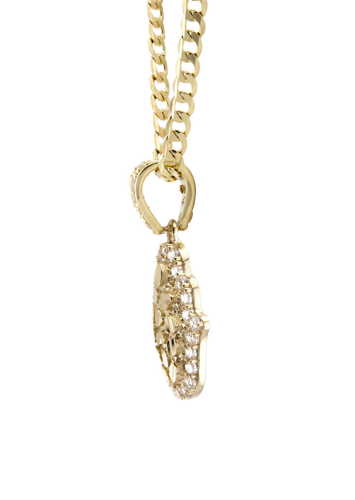 10K Yellow Gold Hamsa Hand Nugget Necklace | Appx. 1.4 - 5.4 Grams