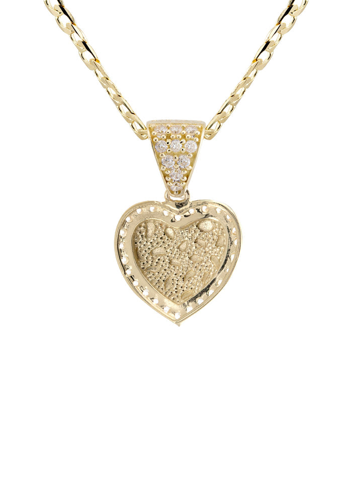 10K Yellow Gold Heart Nugget Necklace | Appx. 1.3 - 5.3 Grams