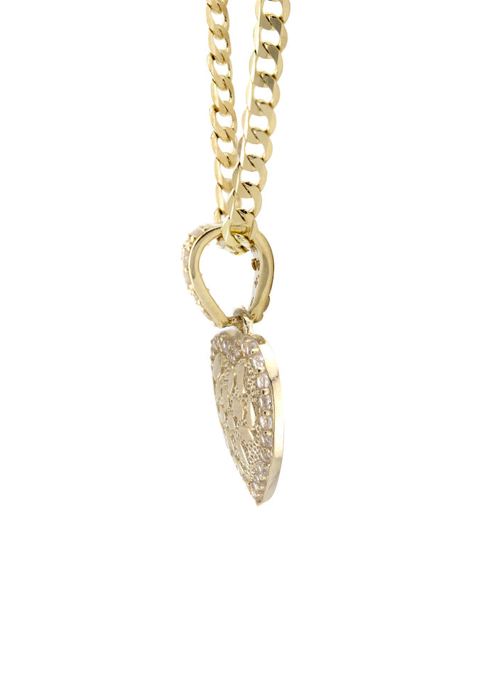 10K Yellow Gold Heart Nugget Necklace | Appx. 1.3 - 5.3 Grams