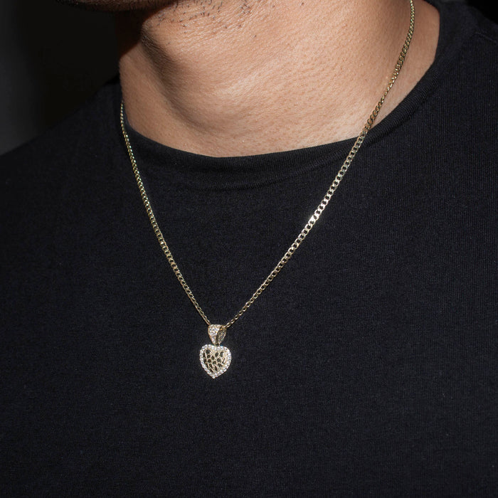10K Yellow Gold Heart Nugget Necklace | Appx. 1.3 - 5.3 Grams
