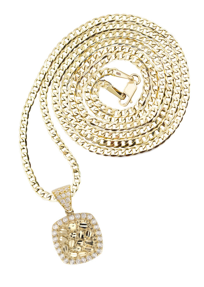 10K Yellow Gold Heart Nugget Necklace | Appx. 1.5 - 5.5 Grams