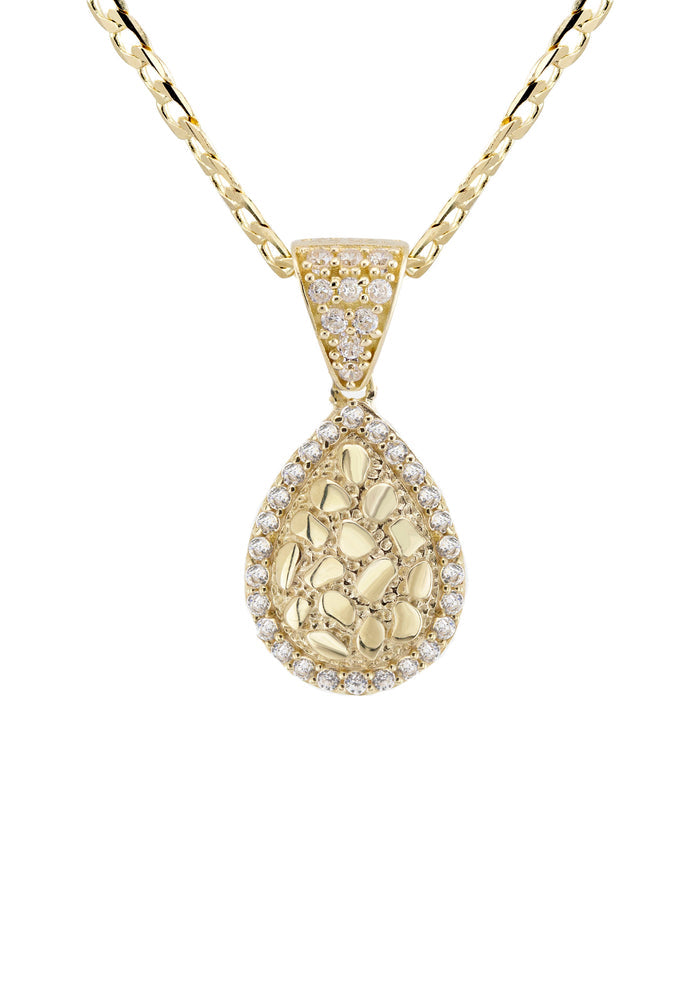 10K Yellow Gold Nugget Necklace | Appx. 1.2 - 5.2 Grams
