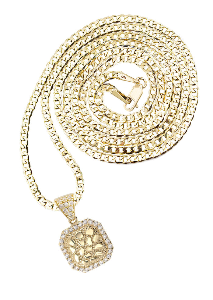 10K Yellow Gold Nugget Necklace | Appx. 1.4 - 5.4 Grams