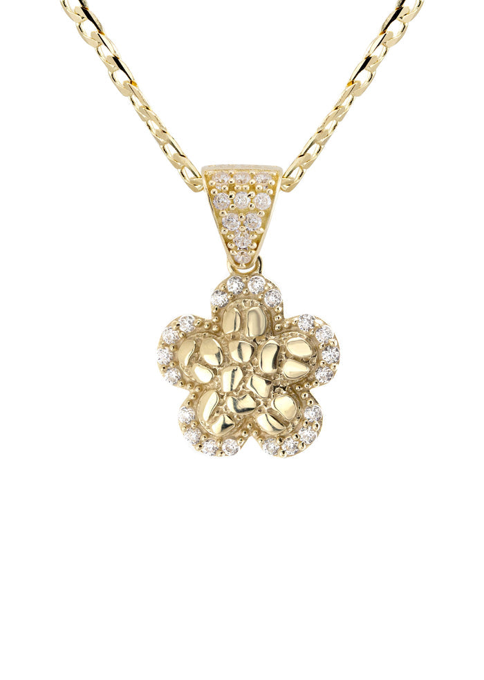 10K Yellow Gold Nugget Necklace | Appx. 1.4 - 5.4 Grams