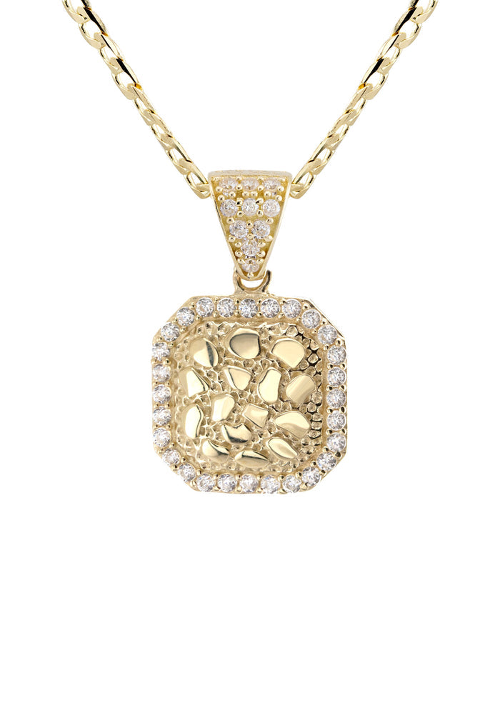 10K Yellow Gold Nugget Necklace | Appx. 1.4 - 5.4 Grams