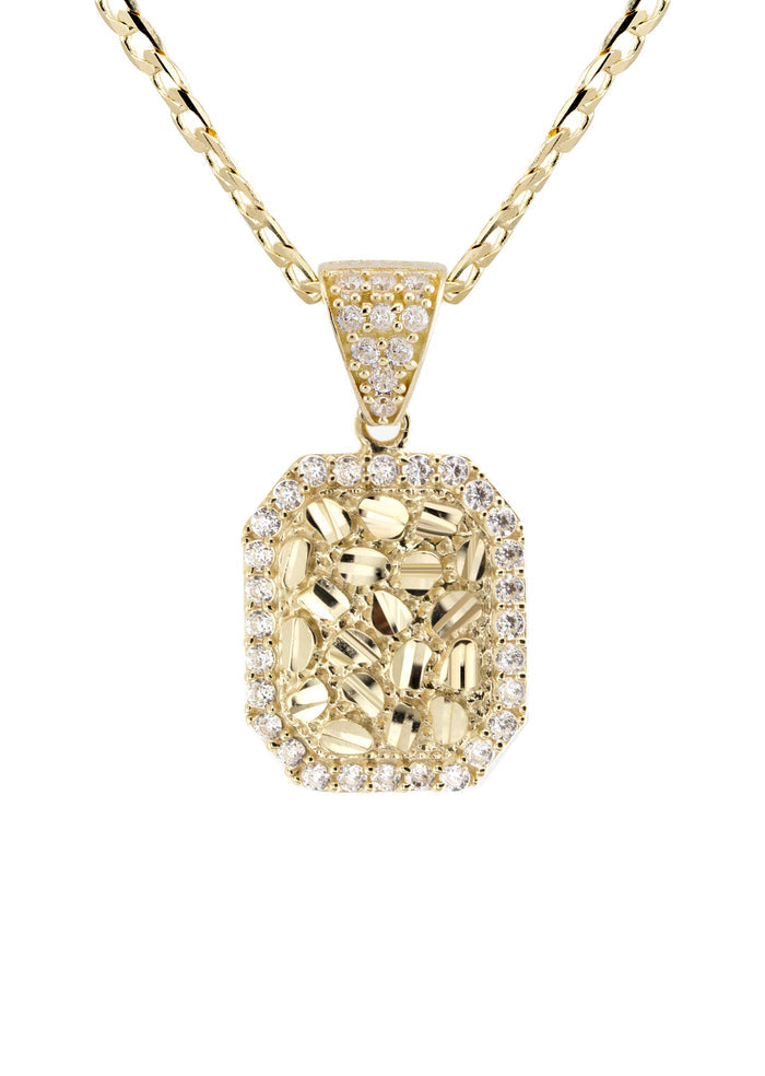 10K Yellow Gold Nugget Necklace | Appx. 1.7 - 5.7 Grams