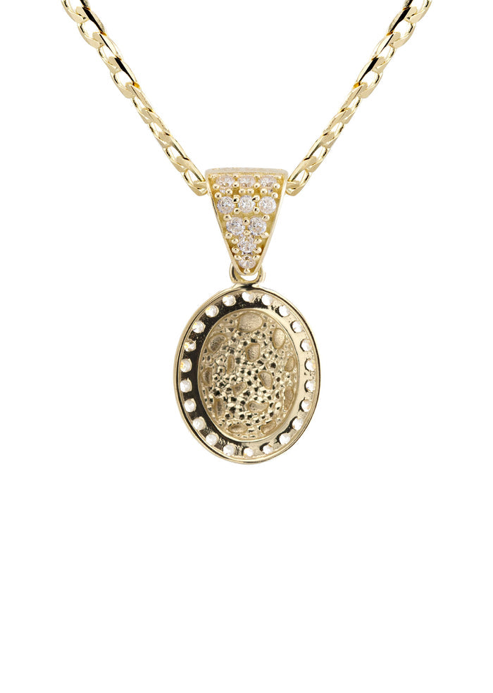 10K Yellow Gold Oval Nugget Necklace | Appx. 1 - 5 Grams