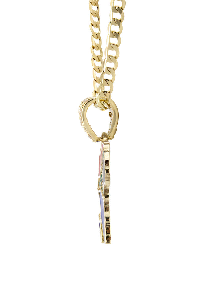 10K Yellow Gold South Africa Flag Necklace | Appx. 1 - 5 Grams