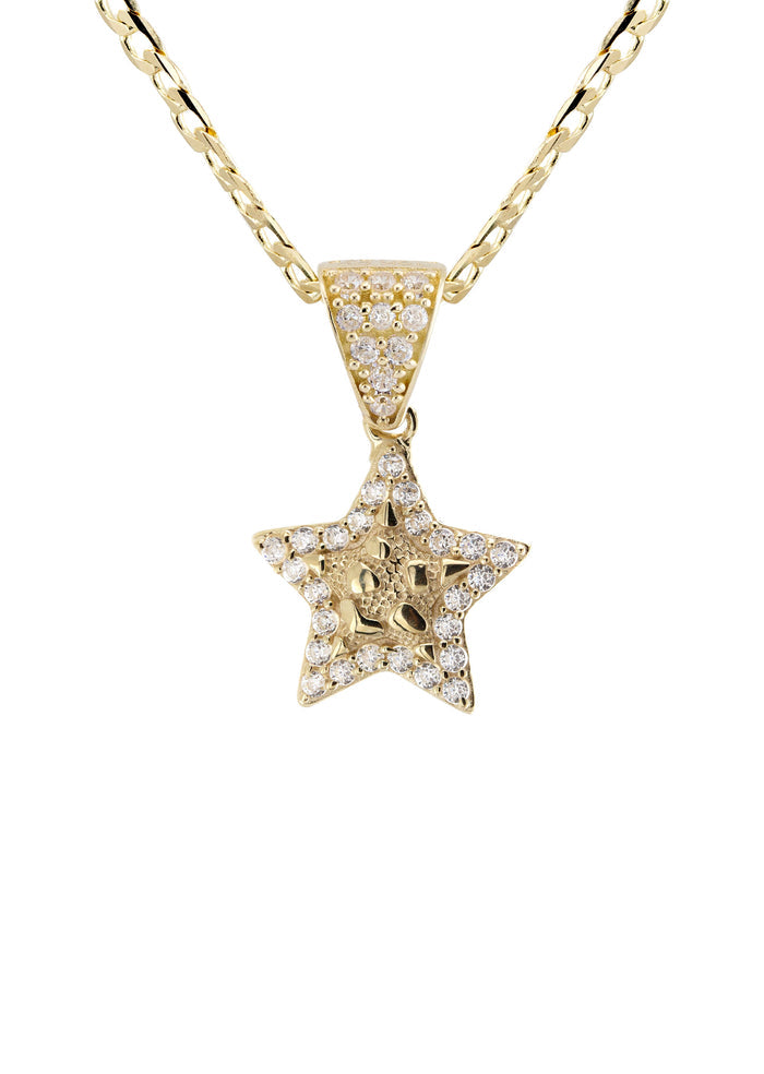 10K Yellow Gold Star Nugget Necklace | Appx. 1 - 5 Grams