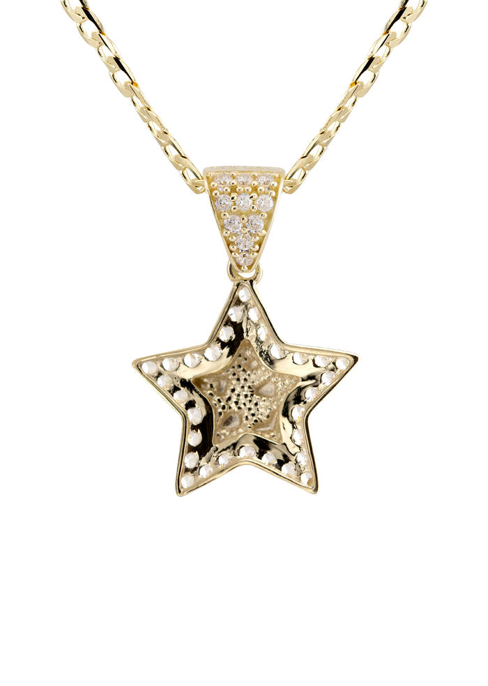 10K Yellow Gold Star Nugget Necklace | Appx. 1.6 - 5.6 Grams