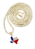 10K Yellow Gold Texas Flag Necklace | Appx. 1.3 - 5.3 Grams