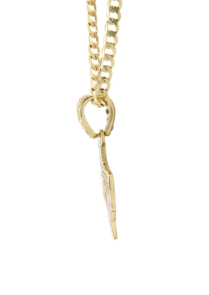 10K Yellow Gold Texas Flag Necklace | Appx. 1.3 - 5.3 Grams