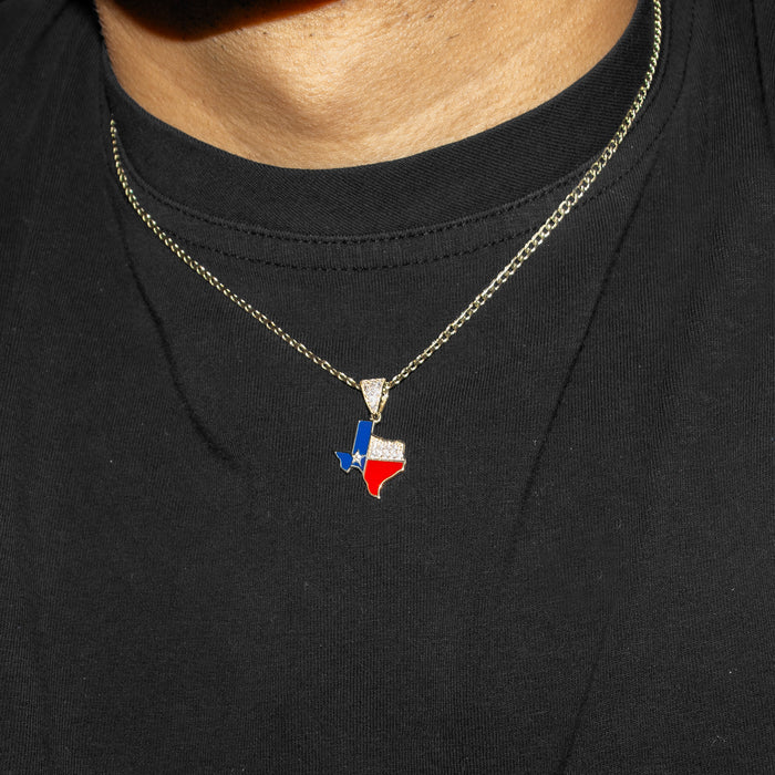 10K Yellow Gold Texas Flag Necklace | Appx. 1.3 - 5.3 Grams