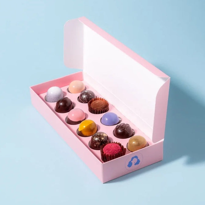 12 PIECES ASSORTED CHOCOLATE BOXES, VALENTINE'S DAY SELECTION — by Ernestine