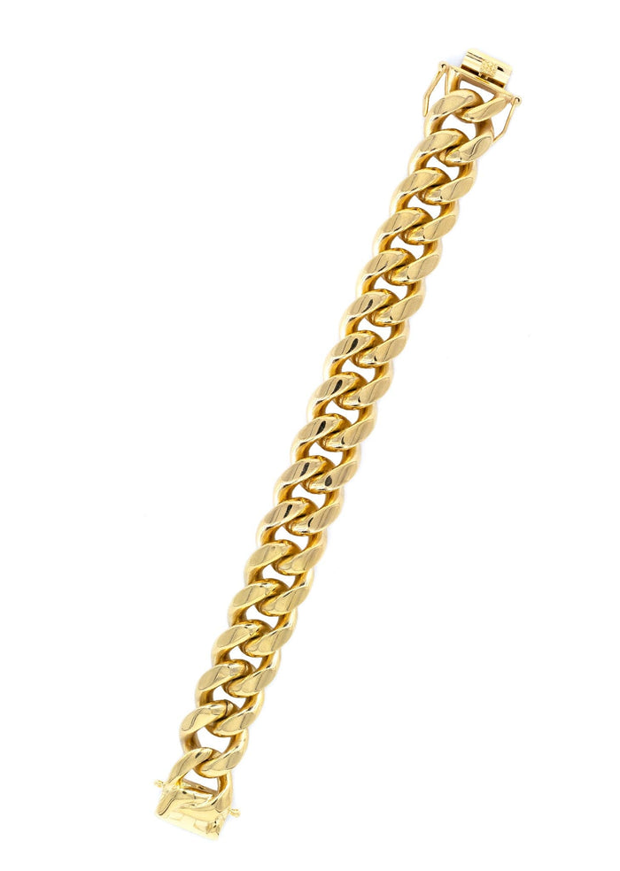14K Gold Plated Cuban Link Bracelet For Men