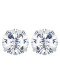 14K White Gold Push Back Round Stud Earrings