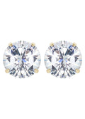14K Yellow Gold Push Backing Round Stud Earrings