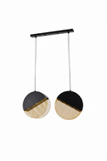 2-Light Black & Gold Pendant Dining Lamp | Luxury Modern Ceiling Light for Dining Room – 6060/2
