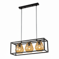 3-Light Black Dining Pendant Lamp DL6206/3 – Sleek Black Dining Light for Dining Rooms, Kitchen Islands & Open-Plan Living | Timeless Contemporary Black Dining Pendant