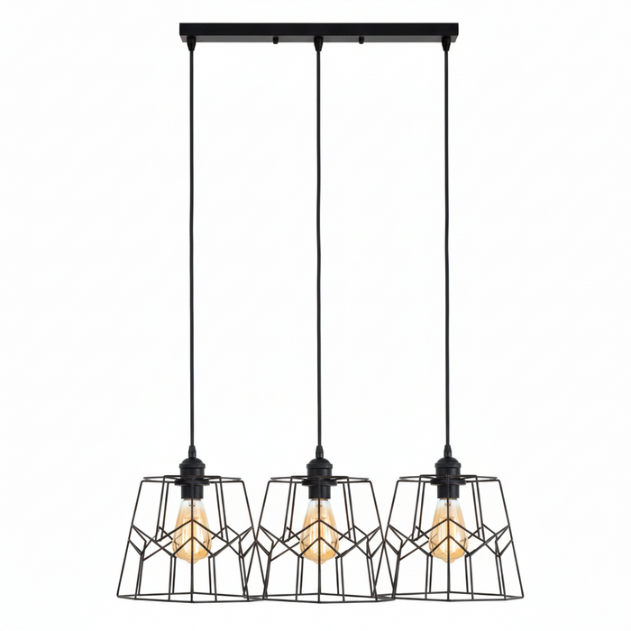 3-Light Dining Pendant Lamp 6071/3 – Sleek Modern Multi-Light Dining Pendant for Dining Rooms | Warm Balanced Contemporary Dining Table Light