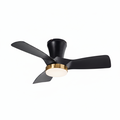 32-Inch Black Ceiling Fan with LED Light F4 – Compact Whisper-Quiet Black Fan Light for Small Bedrooms, Offices & Compact Spaces | Space-Saving LED Fan Light