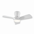 32-Inch White Ceiling Fan with Light F4 – Compact Whisper-Quiet White Fan Light for Small Bedrooms, Offices & Compact Spaces | Space-Saving White Fan Light