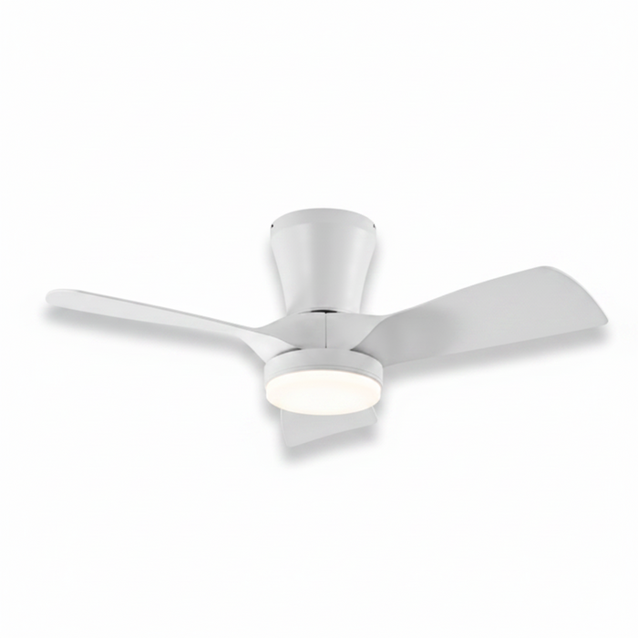 32-Inch White Ceiling Fan with Light F4 – Compact Whisper-Quiet White Fan Light for Small Bedrooms, Offices & Compact Spaces | Space-Saving White Fan Light