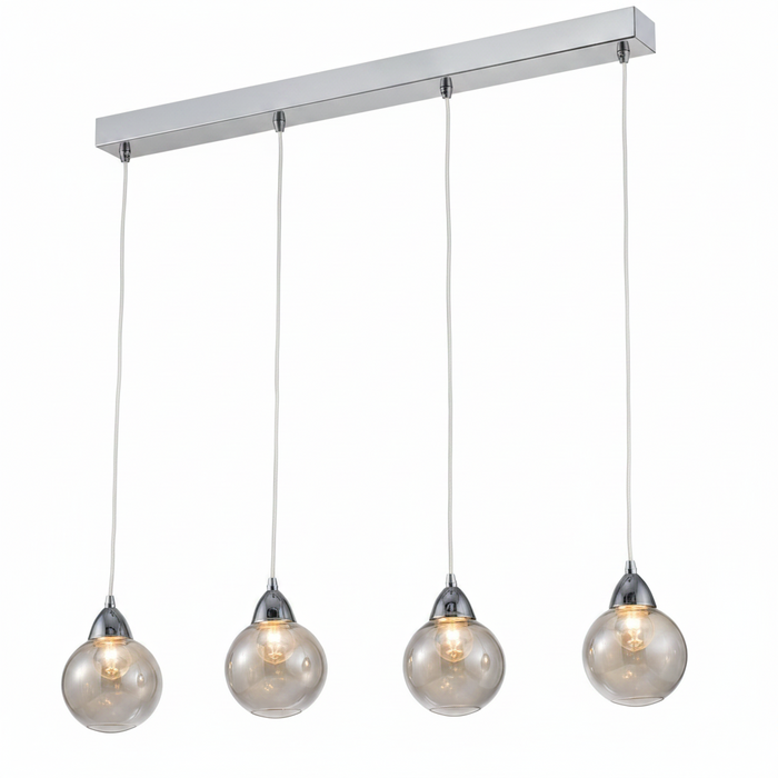 4-Light Dining Pendant Lamp 5600/4S – Warm Even-Light Pendant for Dining Tables, Kitchen Islands & Commercial Dining | Contemporary Traditional Dining Lamp