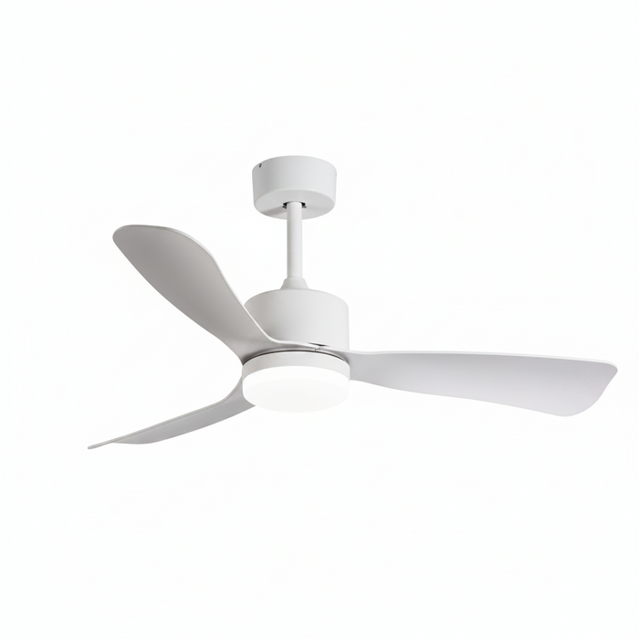 42-Inch White Ceiling Fan with Light FL2302 – Whisper-Quiet White Fan Light for Bedrooms & Living Rooms | Compact Modern Ceiling Fan Light