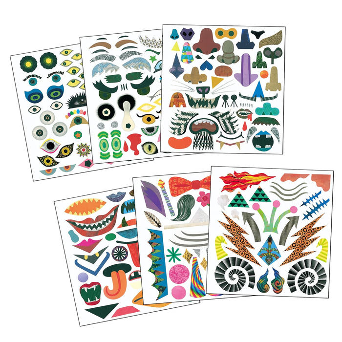 52 CUSTOMIZABLE FACES + 6 SHEETS OF FACE PARTS STICKERS — by Kokuyo