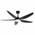 52-Inch Black Ceiling Fan with Light FL2303 – Matte Black Large Room Fan Light for Bedrooms, Living Rooms & Commercial Spaces | Whisper-Quiet Black Fan Light