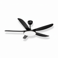 56-Inch Black Ceiling Fan with Light FL2301 – Sleek Black Mid-Large Room Fan Light for Bedrooms, Living Rooms & Commercial Spaces | Quiet Black Fan Light