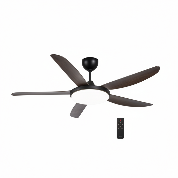 56-Inch Wood Ceiling Fan with Light FL2301 – Natural Wood Blade Whisper-Quiet Fan Light for Bedrooms, Living Rooms & Open-Plan Spaces | Mid-Large Organic Fan Light