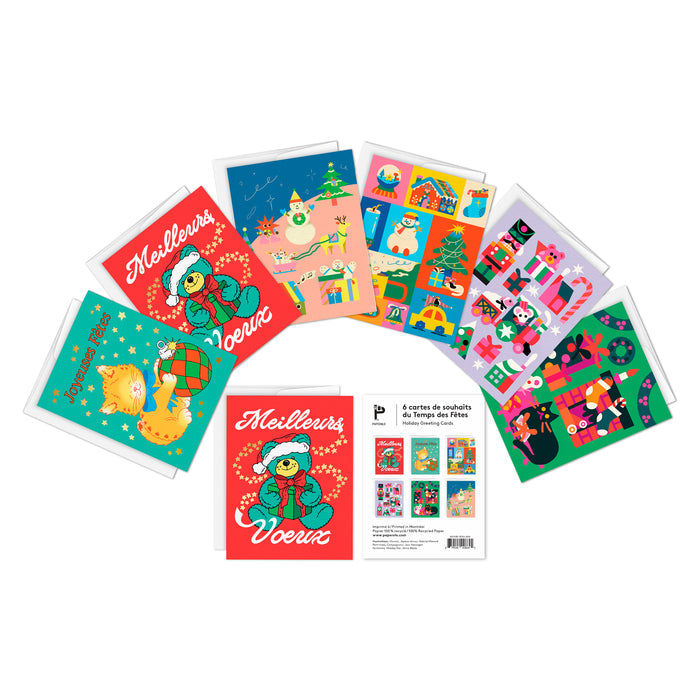 6 HOLIDAY GREETING CARDS MIX (French) — 2024 COLLECTION