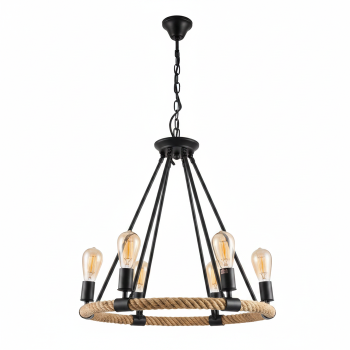 6-Light Dining Pendant Lamp 5021 FD-6315B/6 – Warm Ambient Dining Light for Dining Rooms & Kitchens | Elegant Multi-Light Dining Table Pendant