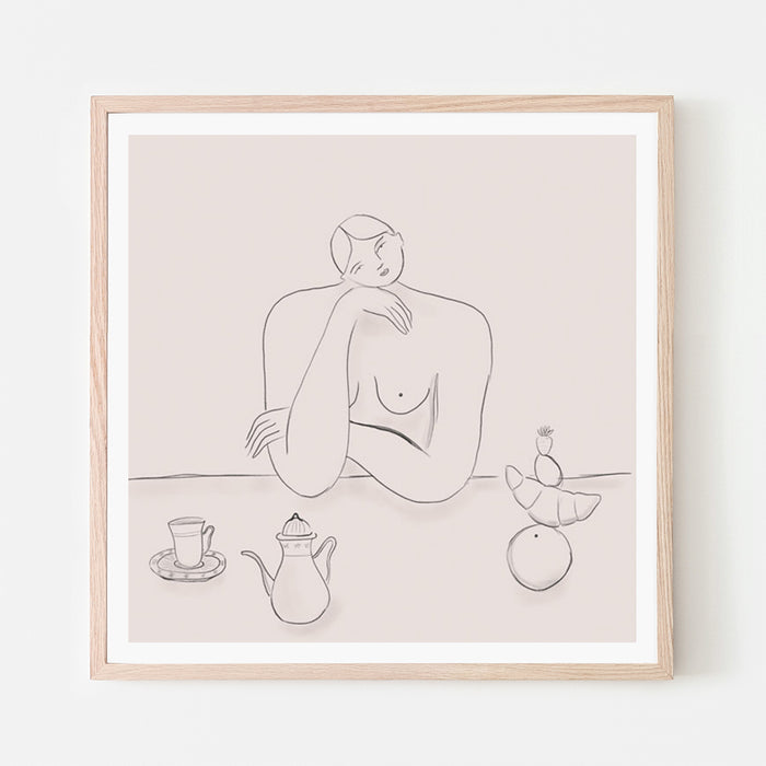 A BREAKFAST TOTEM, 20" X 20" — by Isabelle Feliu