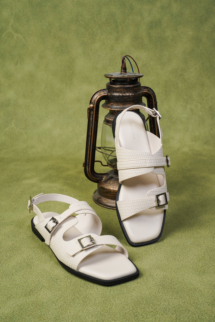 Amari Buckle Sandals (Off White)
