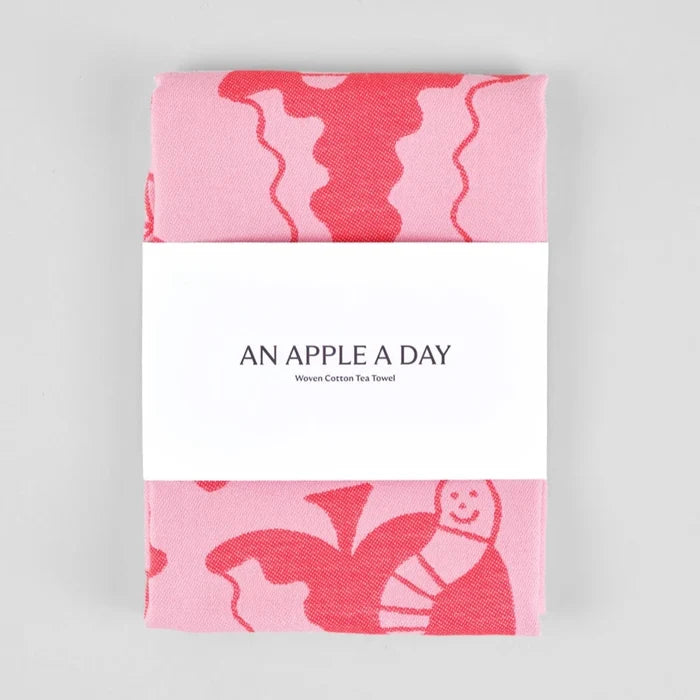 "AN APPLE A DAY" TEA TOWEL — by Cari Vander Yacht