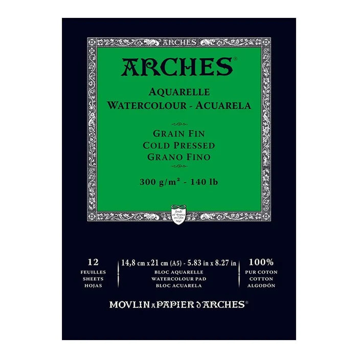 Arches Watercolour Cold Pressed 300gsm A5 Pad 12 Sheets
