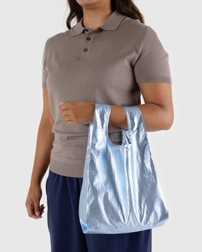 BABY BAGGU BAG "METALLIC LIGHT BLUE" — by Baggu