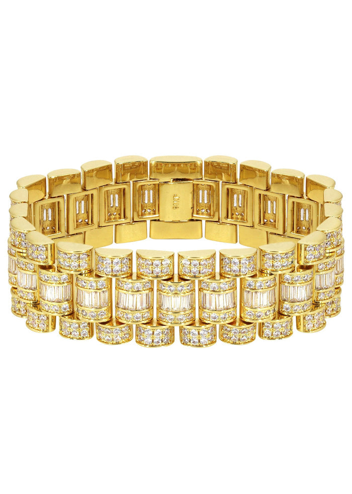 Baguette Presidential Bracelet Gold Plated