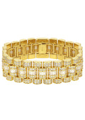 Baguette Presidential Bracelet Gold Plated