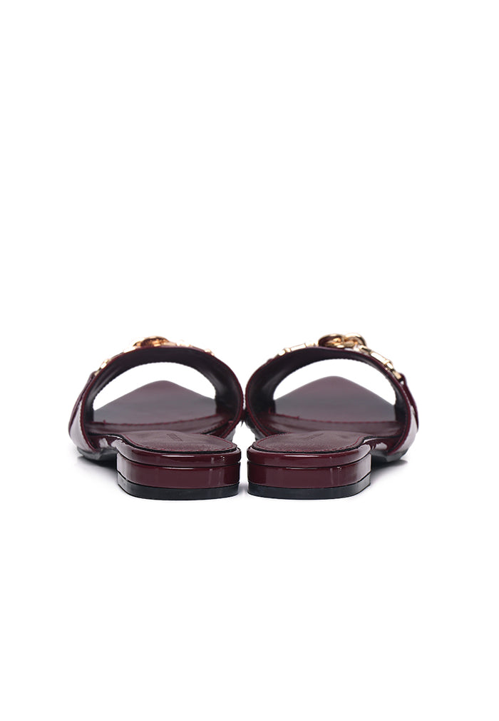 Beatrice Knot Slip Ons Ballerina & Flats (Maroon)