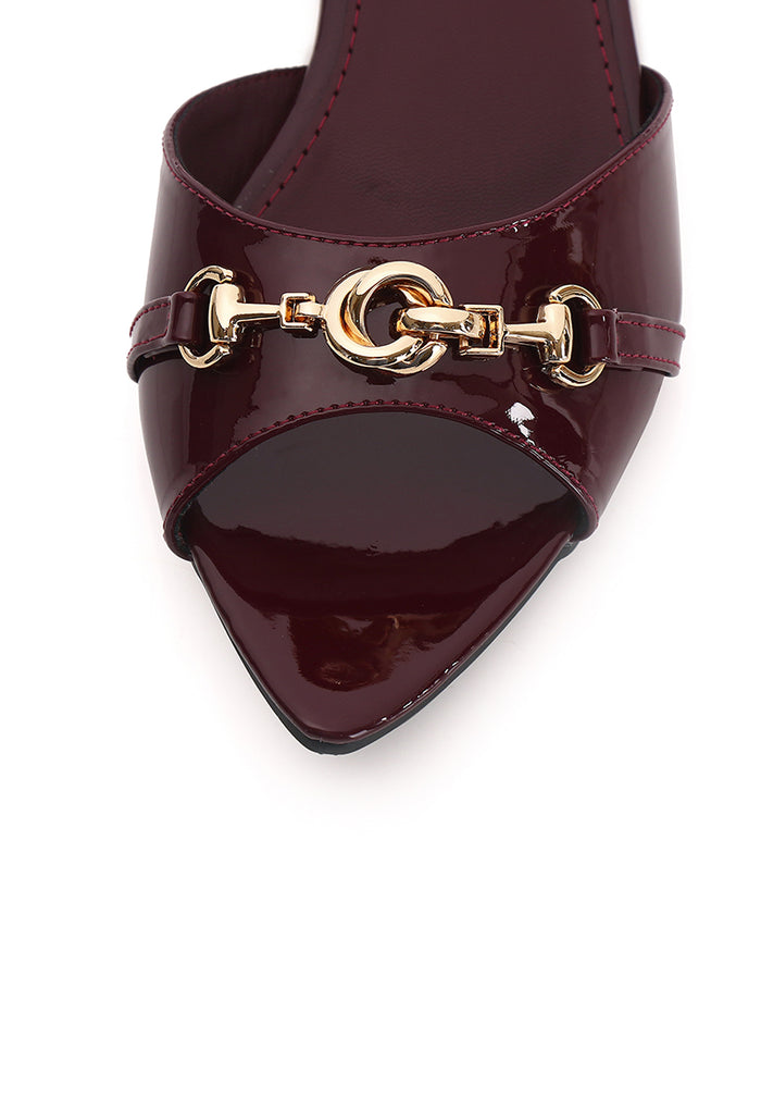 Beatrice Knot Slip Ons Ballerina & Flats (Maroon)