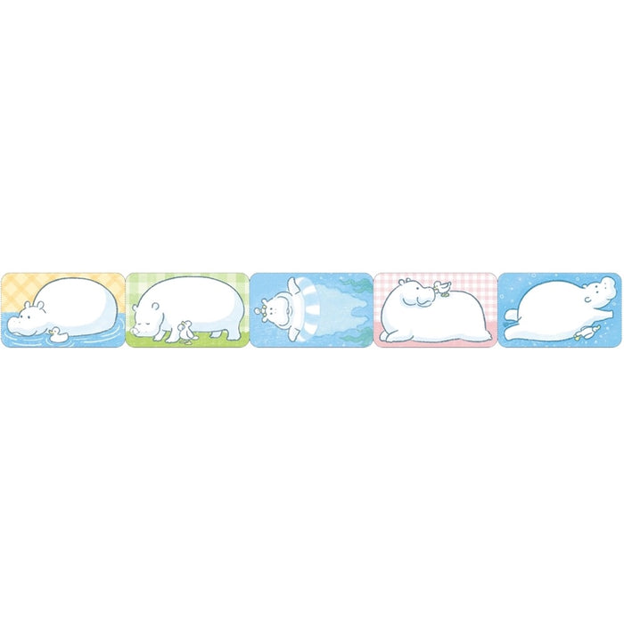 BIG ANIMAL ROLL WASHI TAPLE, HIPPO - by Nakabayashi