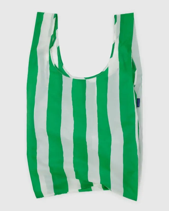 BIG REUSABLE BAG (GREEN PAINTED STRIPE) — by Baggu