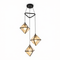 Black 3-Light Dining Pendant Lamp DL6164/3 – Reliable Everyday Black Multi-Light Dining Light for Dining Rooms | Practical Contemporary Transitional Black 3-Arm Dining Table Pendant