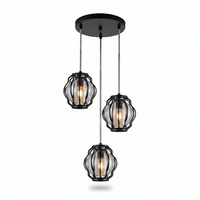 Black 3-Light Pendant Dining Lamp | Modern Ceiling Light for Dining Room – DL6149/3